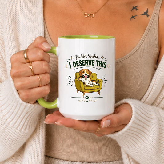 Funny Beagle Dog Mug, I Deserve This Coffee Cup, Dog Lover Gift