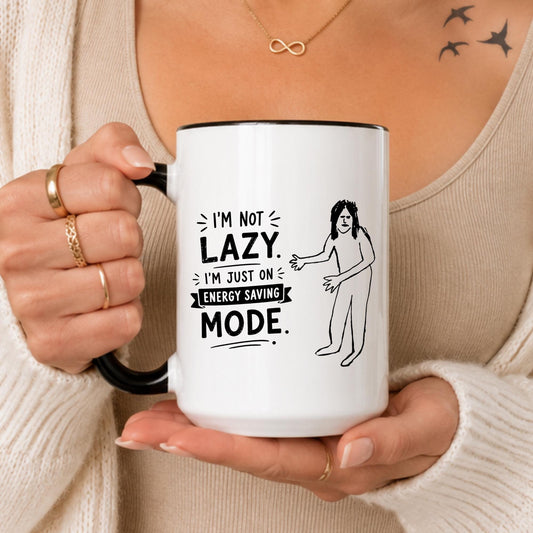 Energy Saving Mode Mug, Funny Sarcastic Coffee Cup, Introvert Humor Gift