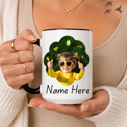 Personalized Photo Name Mug, Custom Child Picture Coffee Cup, Family Keepsake Gift