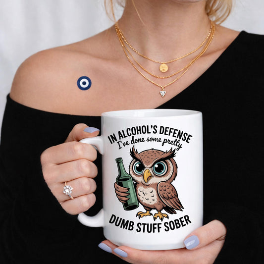 Funny Owl Mug, Sarcastic Drinking Humor Coffee Cup, Adult Party Gift