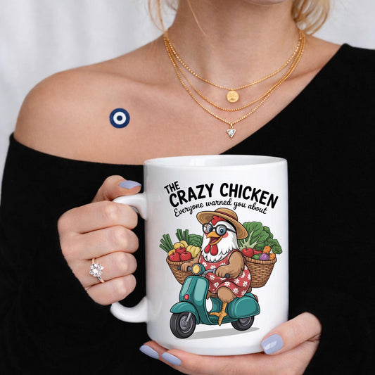 Crazy Chicken Lady Mug, Funny Farm Life Coffee Cup, Chicken Mom Gift