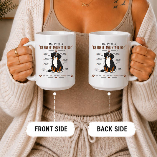 Anatomy of a Bernese Mountain Dog Mug, Funny Dog Lover Coffee Cup
