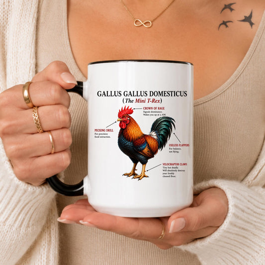 Gallus Gallus Domesticus Mug, Mini T-Rex Chicken Anatomy Coffee Cup