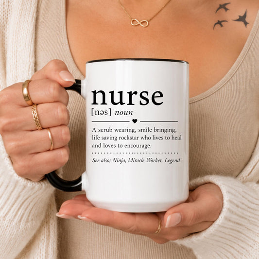 Nurse Definition Mug, Healthcare Hero Appreciation Gift, Ceramic Coffee Cup