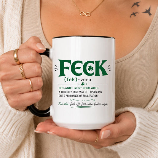 Funny Feck Irish Mug, Dictionary Definition Humor Cup, St Patricks Day Gift