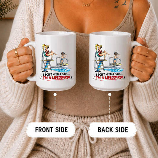 Lifeguard Mug, I Don't Need a Cape, Summer Job Appreciation Gift