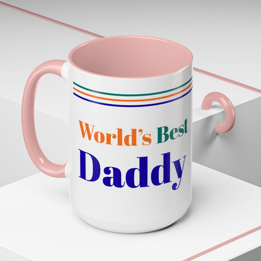 Personalized Photo Mug, World's Daddy Retro Typography Coffee Cup