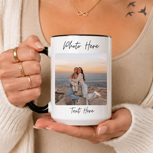 Personalized Photo Mug, Custom Keepsake Coffee Cup, Memory Gift