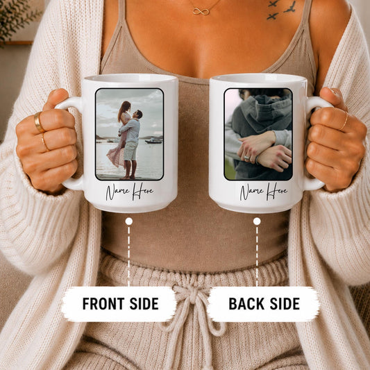 Personalized Couple Photo Mug, Custom Anniversary Keepsake Coffee Cup