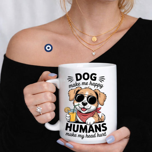 Dog Make Me Happy Mug, Funny Dog Lover Coffee Cup, Pet Parent Gift