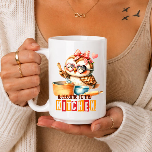 Baking Owl Mug: Welcome To My Kitchen, Cooking Lover Gift