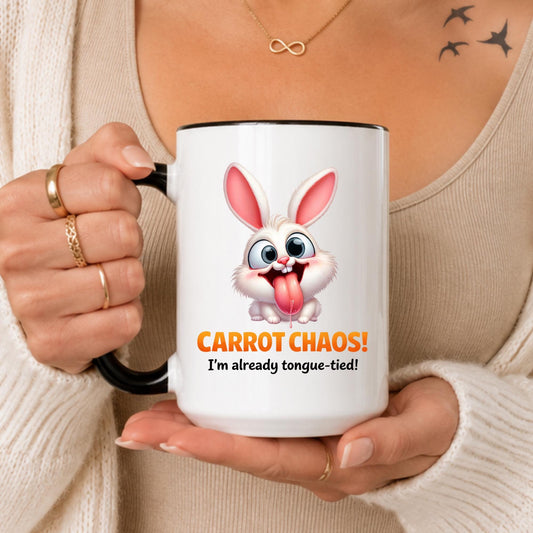 Carrot Chaos Bunny Mug – Funny Rabbit Coffee Cup for Animal Lovers