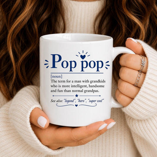 Pop Pop Definition Mug | Funny Grandpa Coffee Cup | Gift from Grandkids