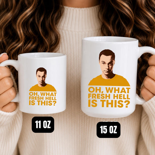 Oh What Fresh Hell Is This Mug, Funny TV Quote Coffee Mug, Sarcastic Humor Gift, Nerdy Geek Mug, Funny Office Mug, Comedy Fan Coffee Cup