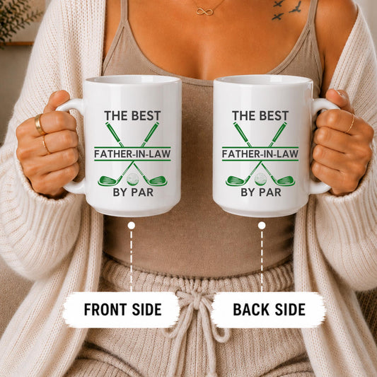 Father-In-Law Golf Mug | "By Par" Funny Golfer Coffee Cup