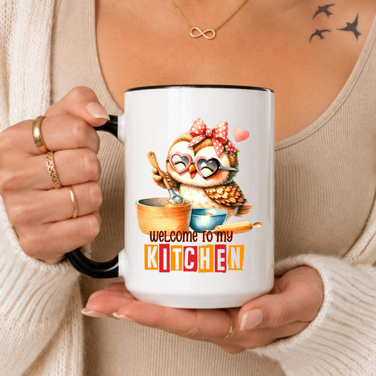Baking Owl Mug: Welcome To My Kitchen, Cooking Lover Gift