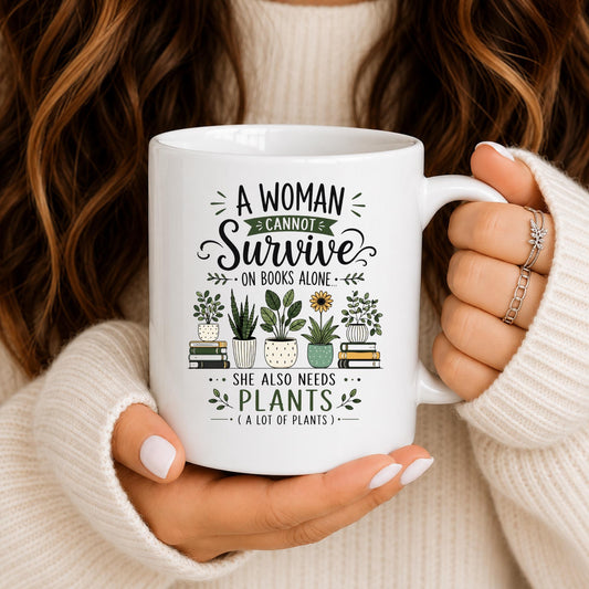 Plant Lover Mug | Bookworm Coffee Cup | Botanical Quote Ceramic Gift