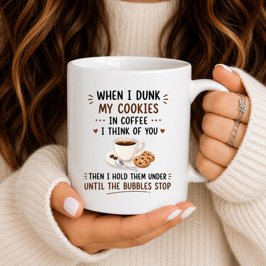 Funny Cookie Dunking Coffee Mug, Dark Humor Sarcastic Cup, Adult Drinkware