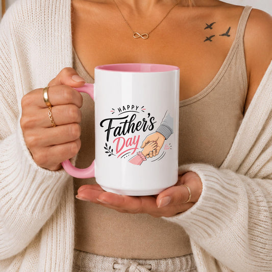 Girl Dad Coffee Mug | Pink Handle Daddy Daughter Gift, Birthday Present