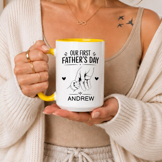 Personalized New Dad Mug | First Father Coffee Cup (Custom Name)