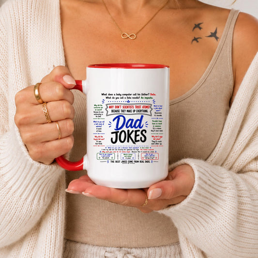 Funny Dad Jokes Coffee Mug, Pun Lover Gift, Ceramic Cup (11oz/15oz)