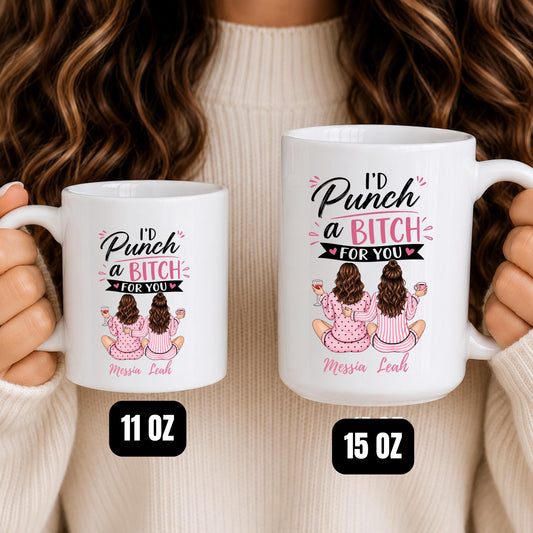 Personalized BFF Mug | Funny Friendship Gift for Bestie (Custom Names)