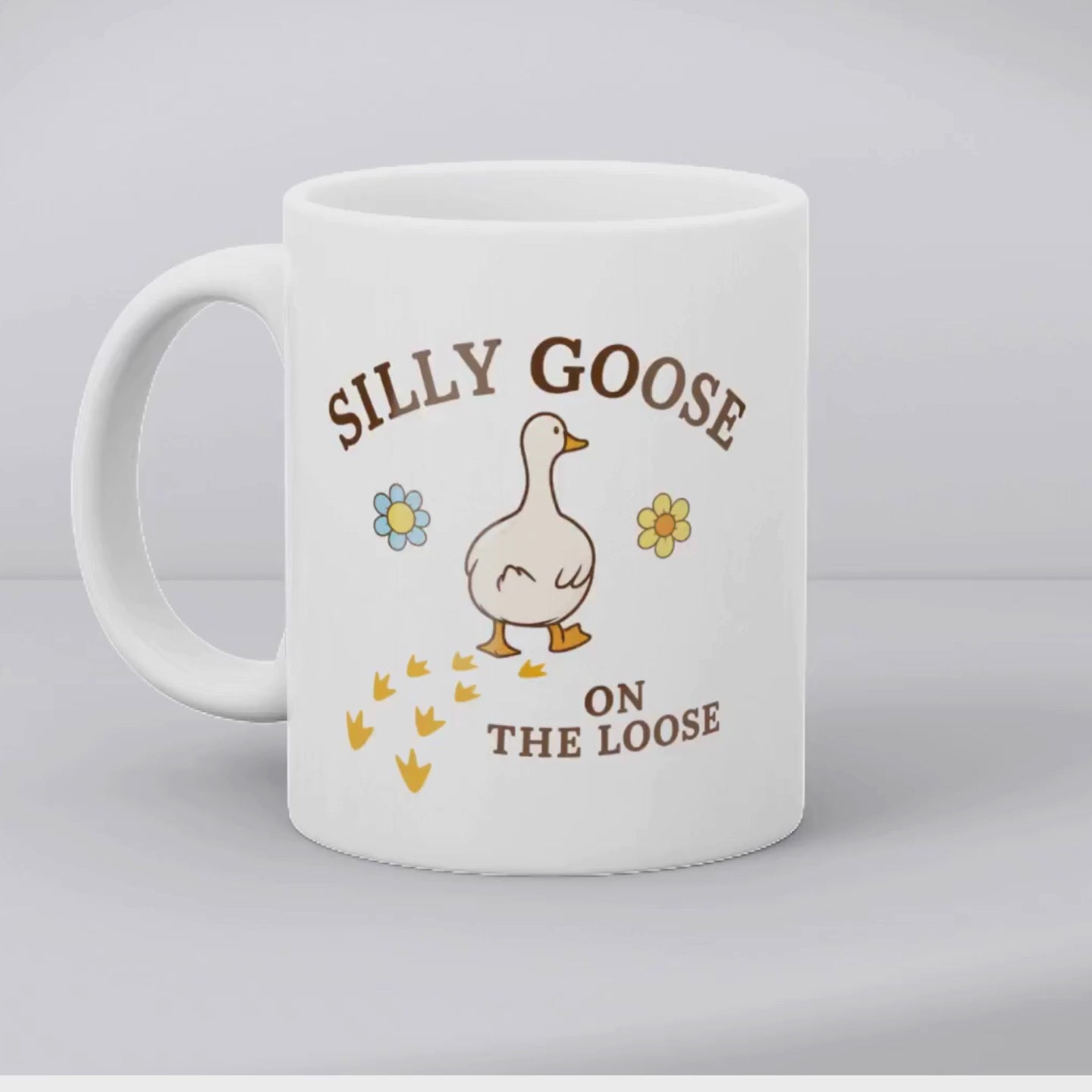 Funny Goose Mug, Silly Goose On The Loose Mug, Cute Goose Coffee Mug, Funny Animal Mug, Whimsical Bird Lover Gift, Meme Mug