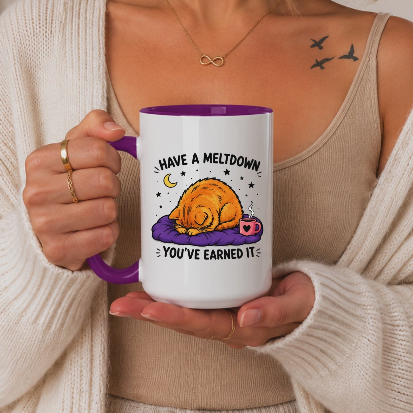 Funny Cat Mug Gift, Have a Meltdown Mug, Relatable Cat Coffee Mug, Cozy Humor Cup, Cute Sarcastic Mug, Cat Lover Gift Birthday Christmas